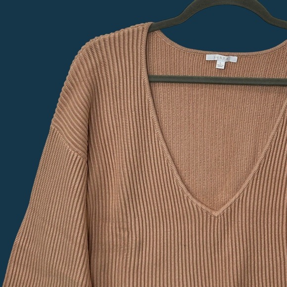 Lunya Cozy Cotton Silk Reversible Oversized Sweater Tan Women's Large NWOT - Picture 6 of 10